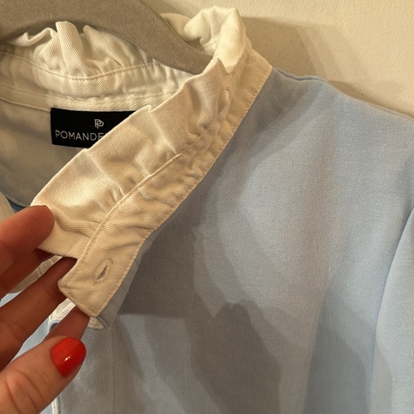 Tuckernuck Pomander Place XL light Blue Charlotte Terry dress ruffle detail. - Picture 5 of 8